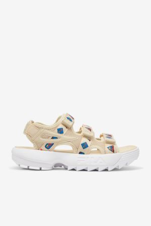 FILA Disruptor Repeat Sandals Brown / White,Mens Shoes | CA.QYXFZT048